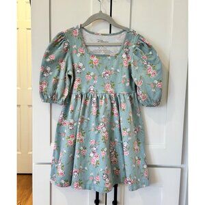 Disney Marie Girls Size Medium The Aristocats Dress Green Floral Short Sleeve